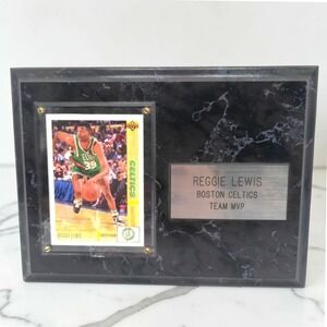 VTG Upper Deck Reggie Lewis Boston Celtic Plaque 1991 Card Team MVP Wall Display